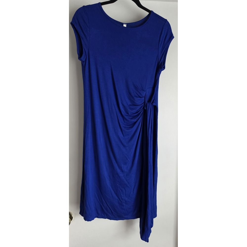 Mother Bee Maternity Dress M Sleeveless Blue Rayon Spandex